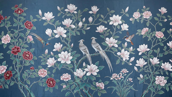 Floral Uyumu Kuşlarla Duvar kağıdı - Sample