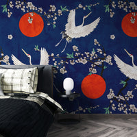 Traditional Blue wallpaper for Bedroom