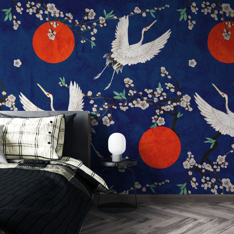 Traditional Blue wallpaper for Bedroom