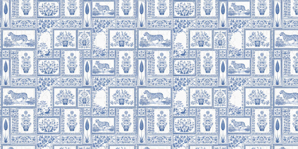 Kraliyet Kaplanı ve Floral Desen Duvar kağıdı - Sample