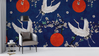 Traditional Blue wallpaper for Living Room