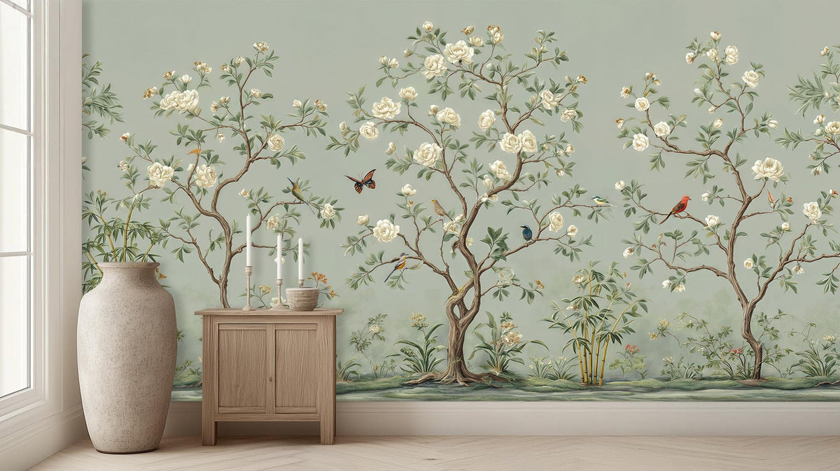 Traditional Blue wallpaper for Living Room