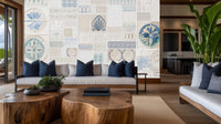 Mediterranean Tile Patterns wallpaper for a kitchen tile-look wall