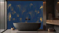 gold Tropical Blue wallpaper for Bathroom