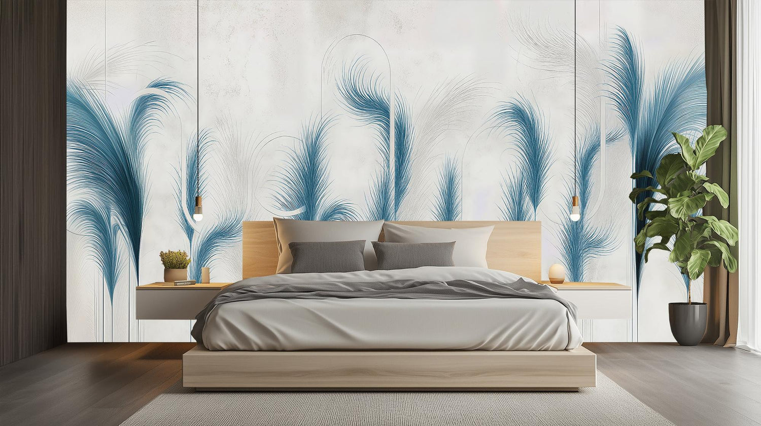Tropical Blue wallpaper for Bedroom