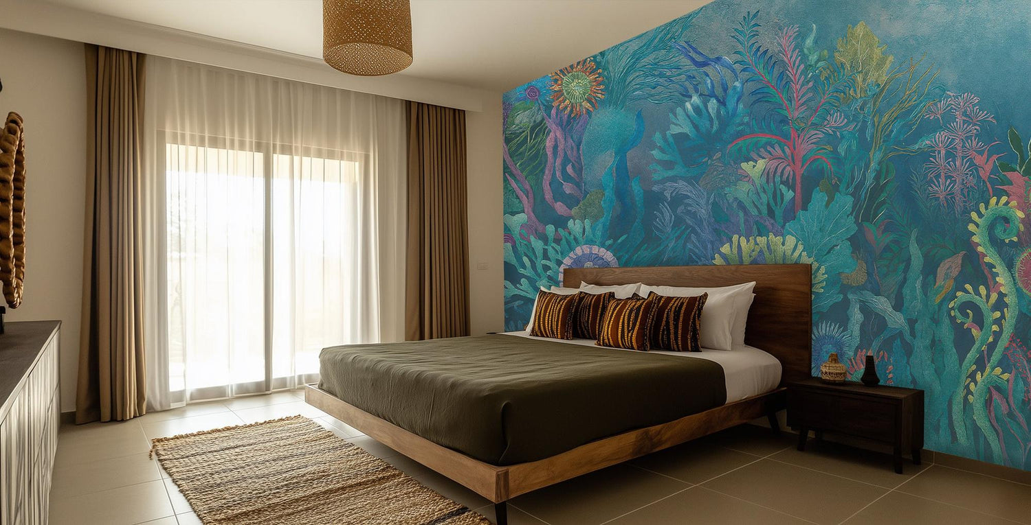 Tropical Blue wallpaper for Bedroom