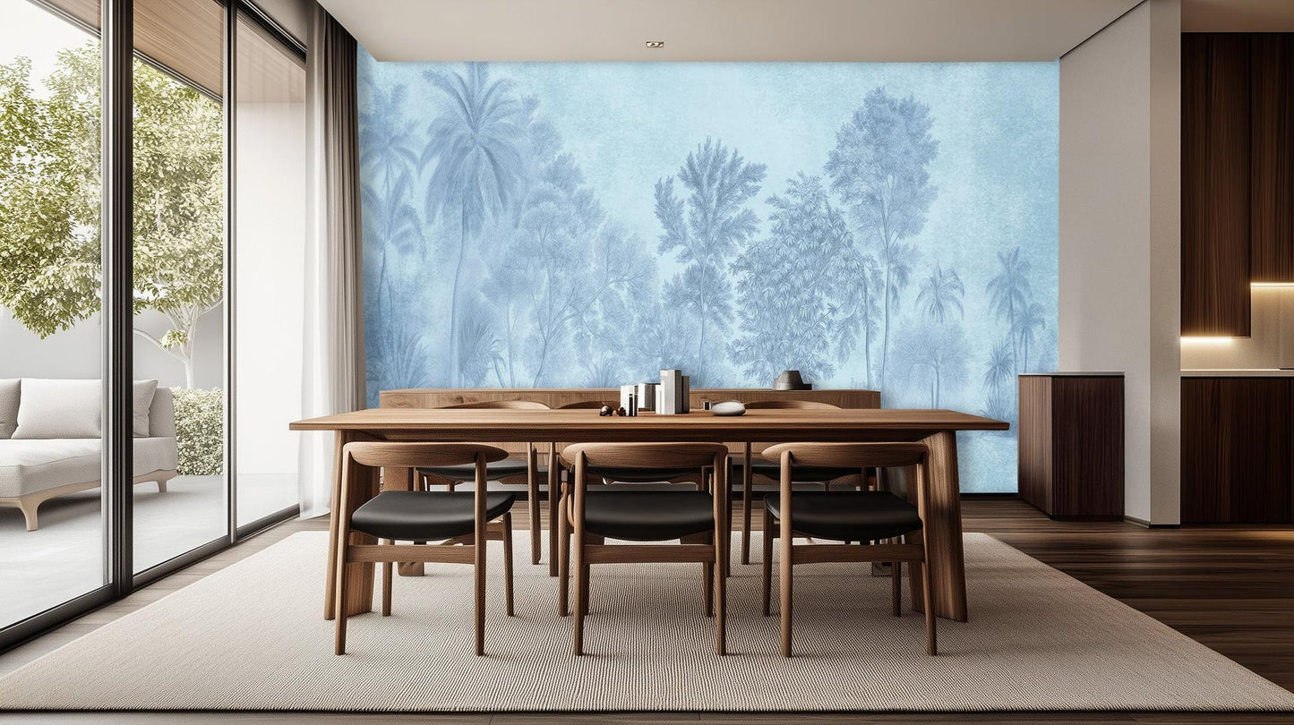 Tropical Blue wallpaper for Living Room