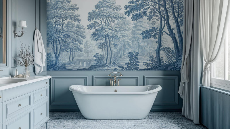 Vintage Blue wallpaper for Bathroom