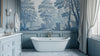 Serene Blue Forest Landscape Wallpaper