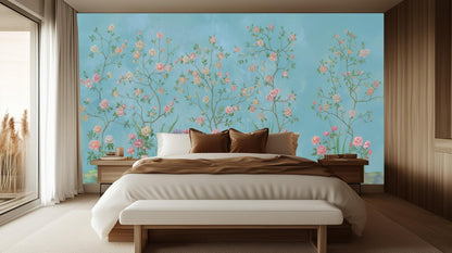 Vintage Blue wallpaper for Bedroom