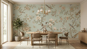 Vintage Blue wallpaper for Dining Room