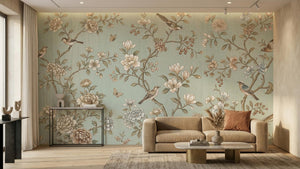 Vintage Blue wallpaper for Living Room
