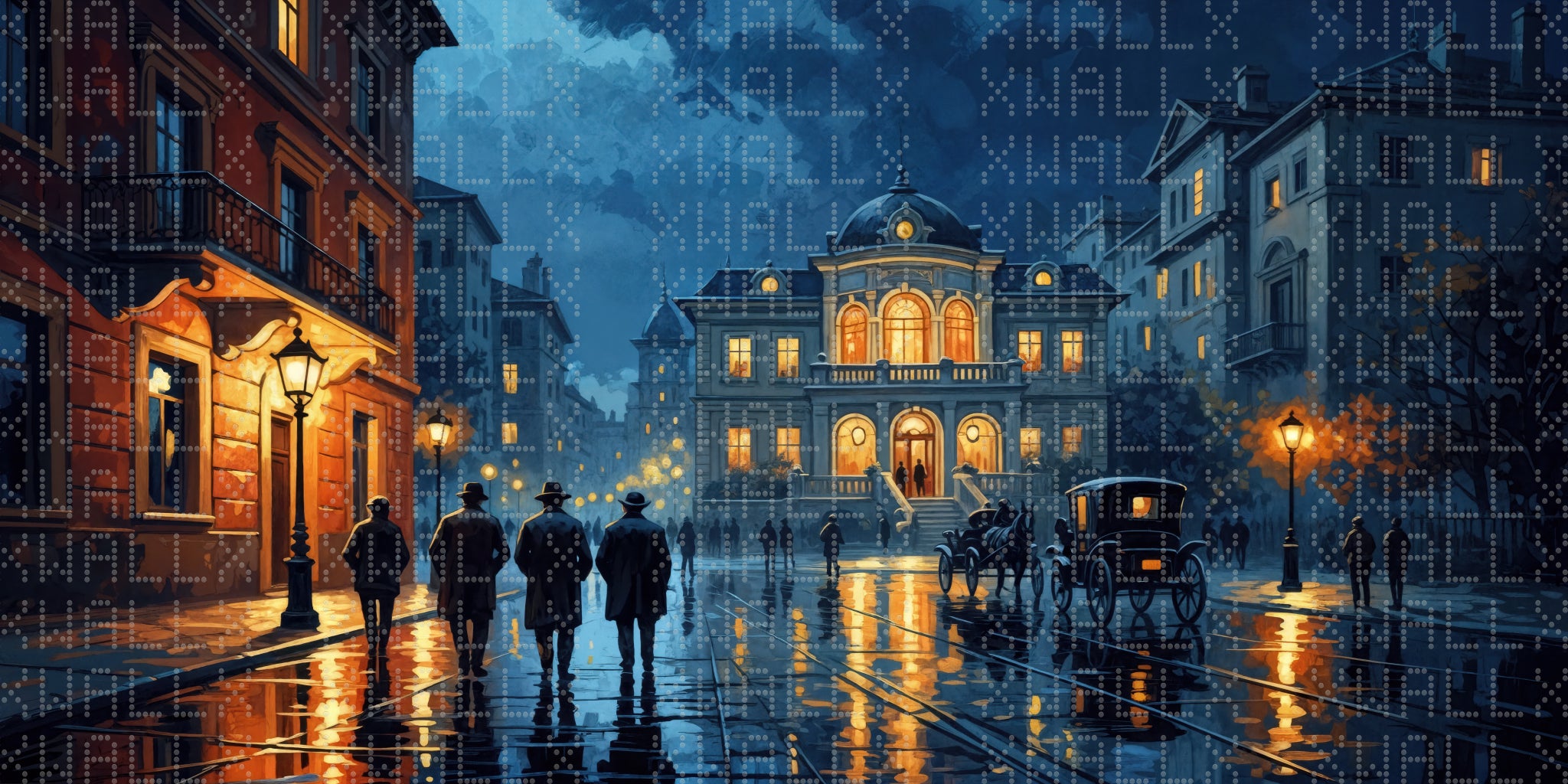 Gece Bulvarı Sahnesi Duvar Kağıdı
