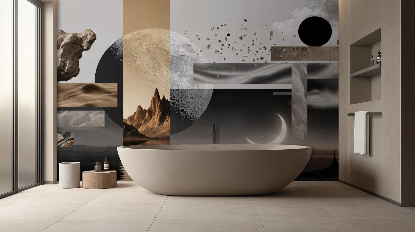 Abstract Brown wallpaper for Bathroom