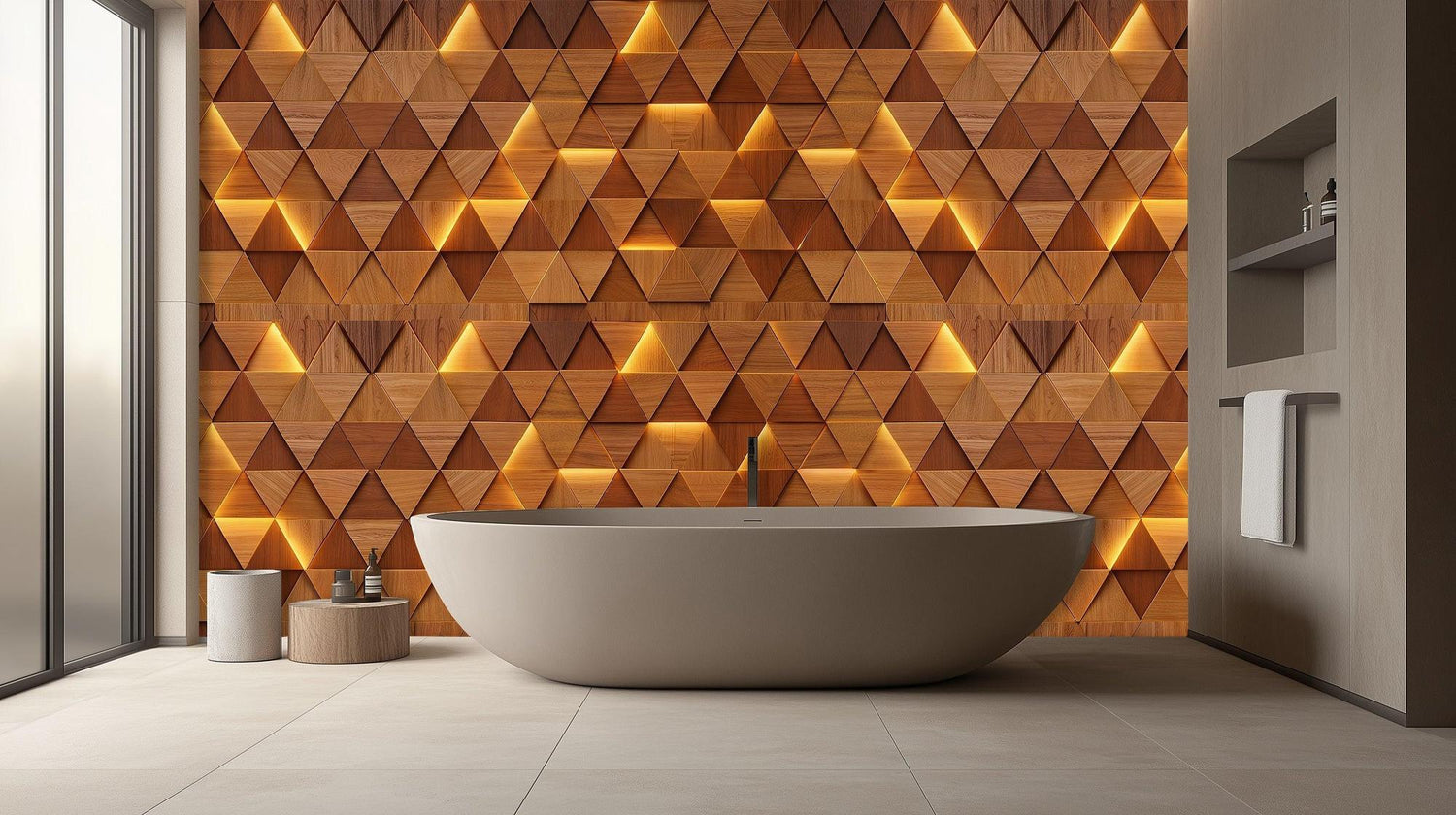 Banyo için Çağdaş Kahverengi duvar kağıdı