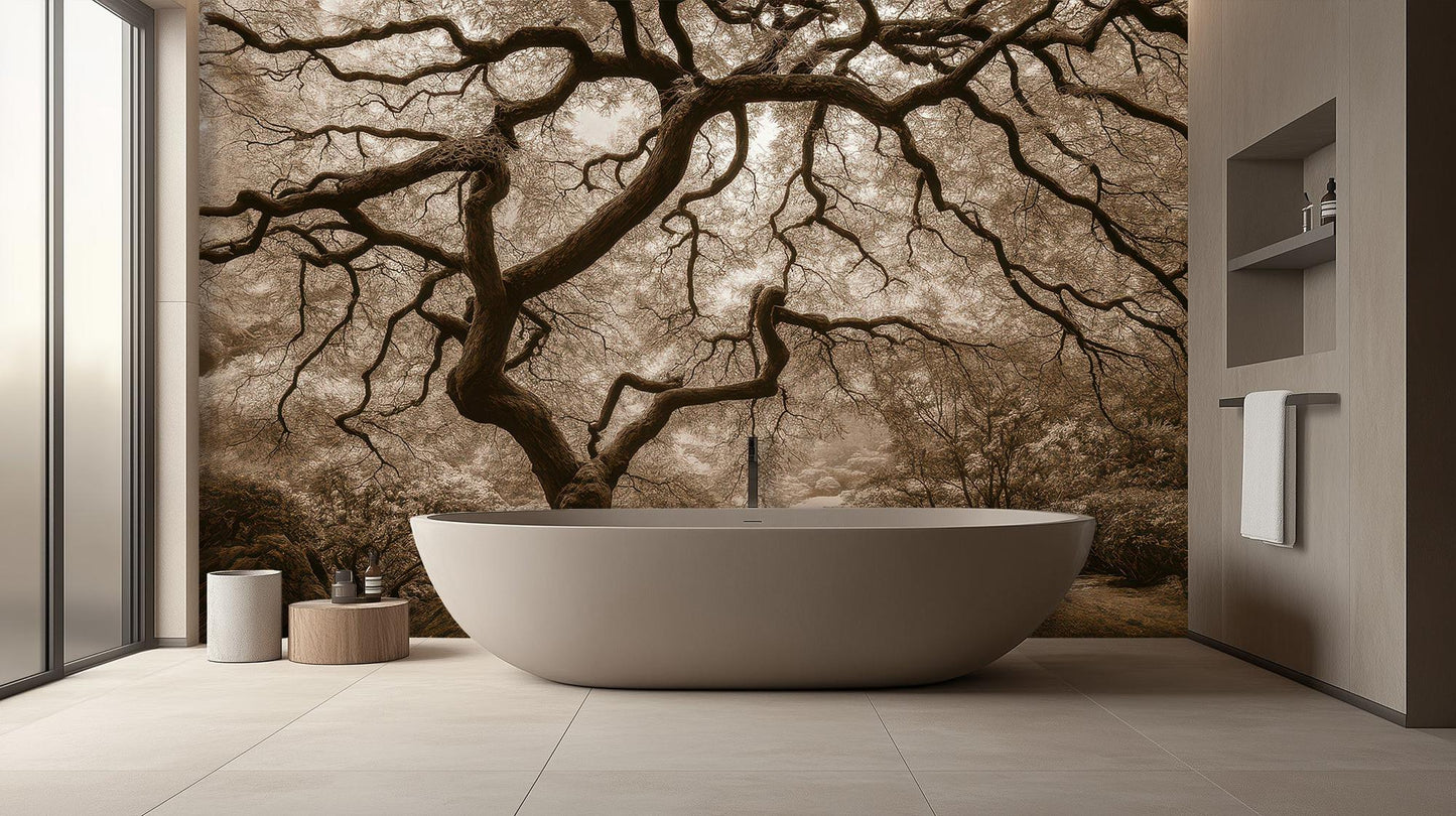Banyo için Çağdaş Kahverengi duvar kağıdı