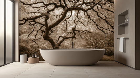 Contemporary Brown wallpaper for Bathroom