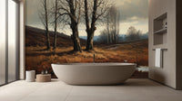 Contemporary Brown wallpaper for Bathroom