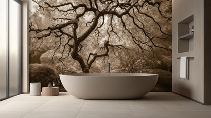 Contemporary Brown wallpaper for Bathroom