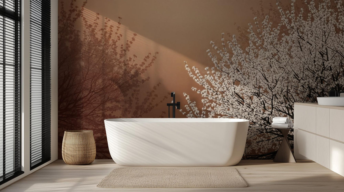 Contemporary Brown wallpaper for Bathroom