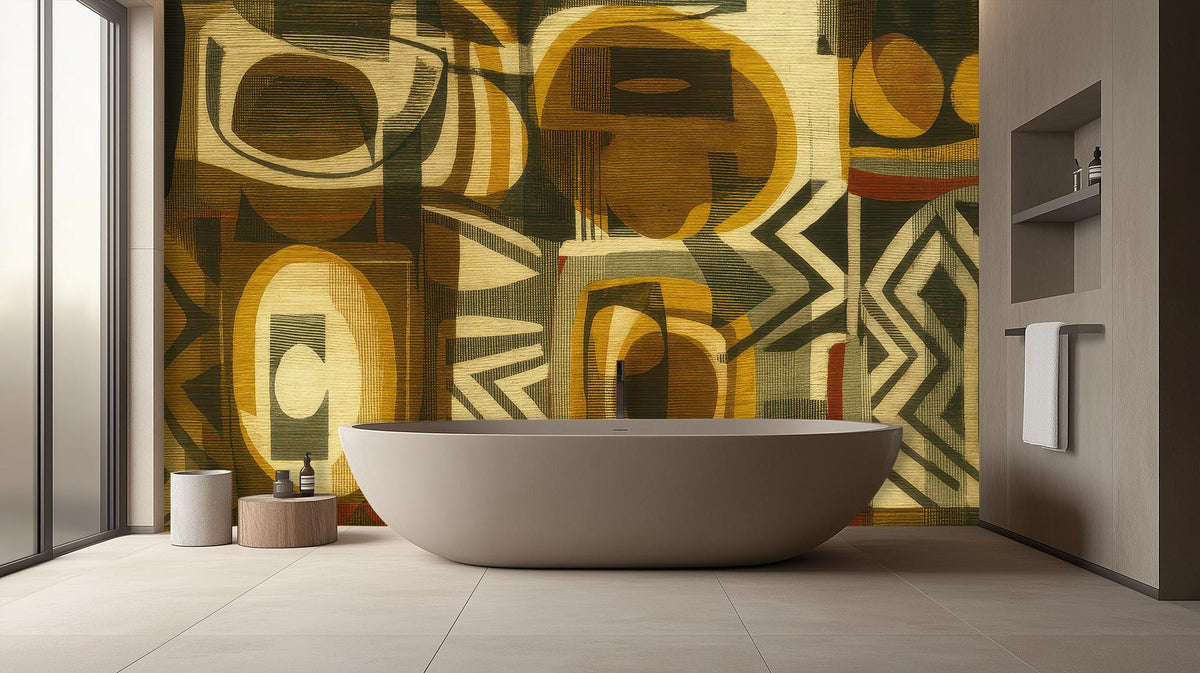 Contemporary Brown wallpaper for Bathroom