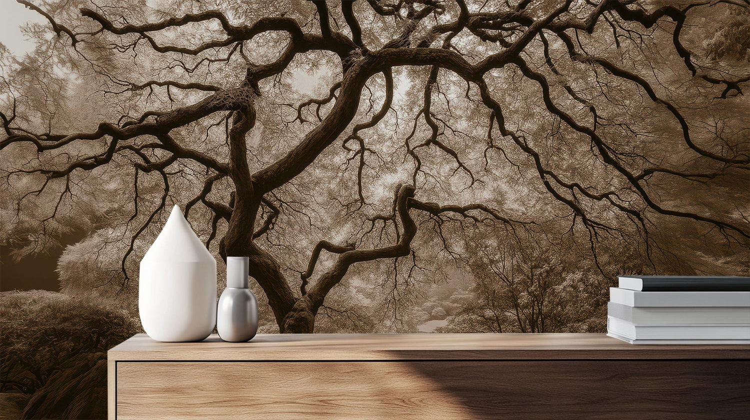 Contemporary Brown wallpaper for Bedroom