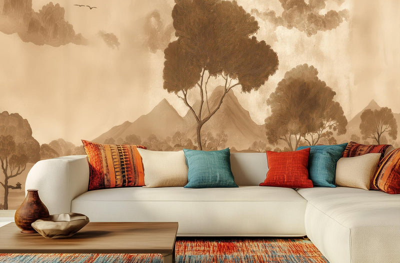 Contemporary Brown wallpaper for Bedroom