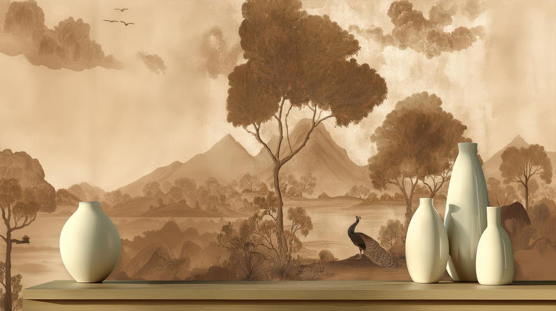 Contemporary Brown wallpaper for Bedroom
