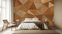 textured Geometric brown wallpaper for a durable hotel feature wall