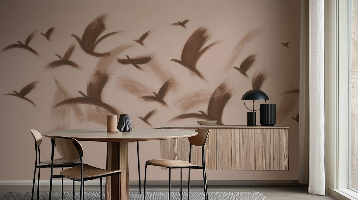 Contemporary Brown wallpaper for Dining Room