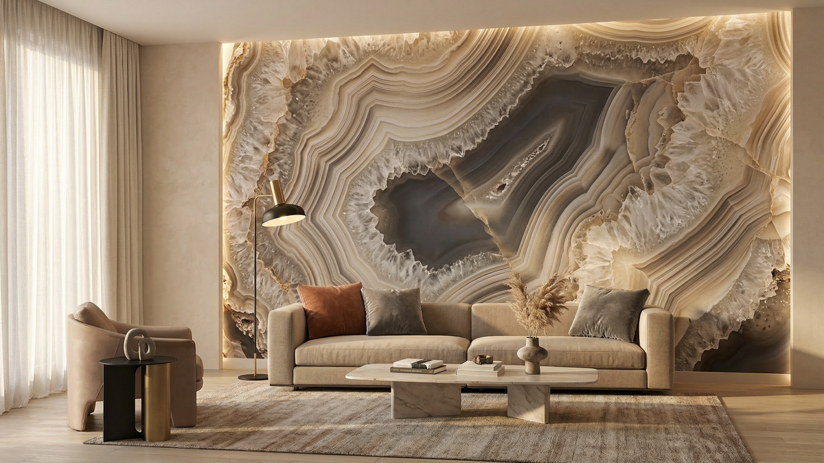 Contemporary Brown wallpaper for Living Room