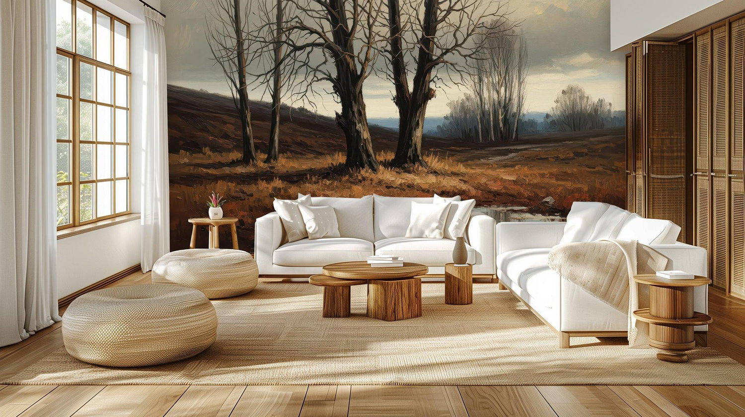 Contemporary Brown wallpaper for Living Room
