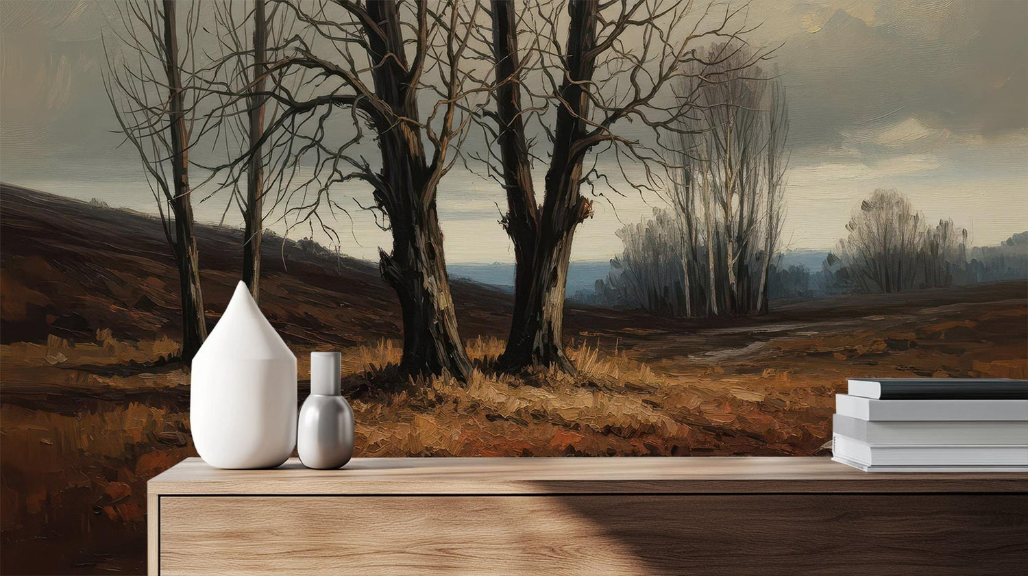 Contemporary Brown wallpaper for Living Room