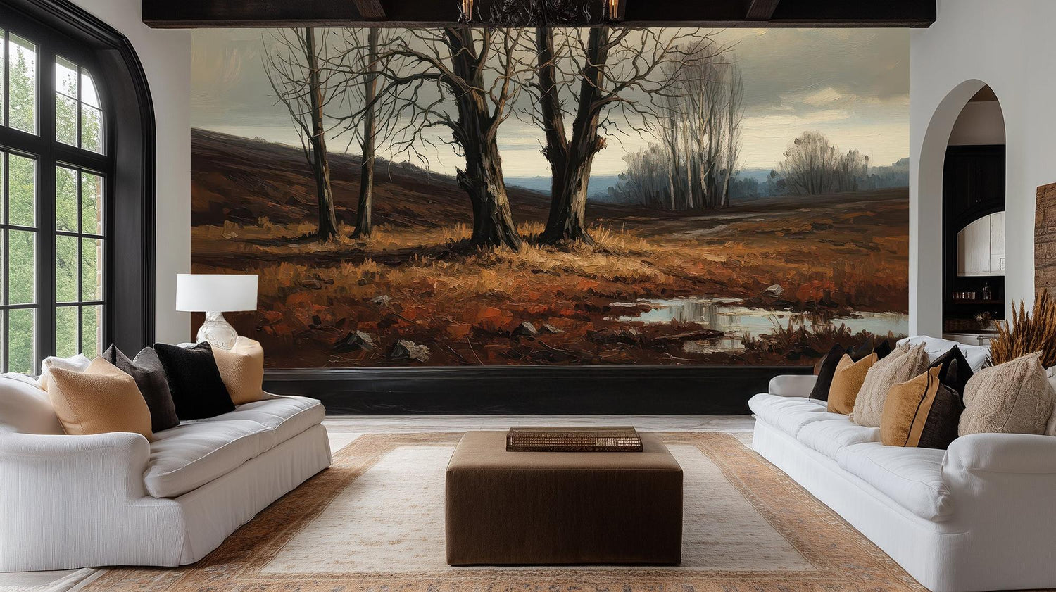 Contemporary Brown wallpaper for Living Room