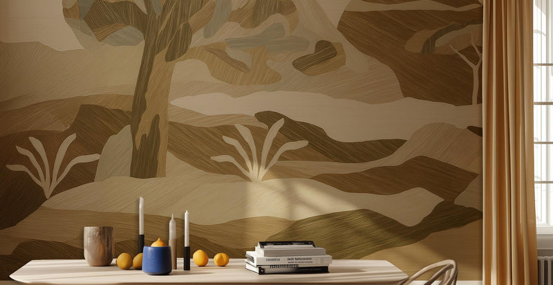 Contemporary Brown wallpaper for Living Room