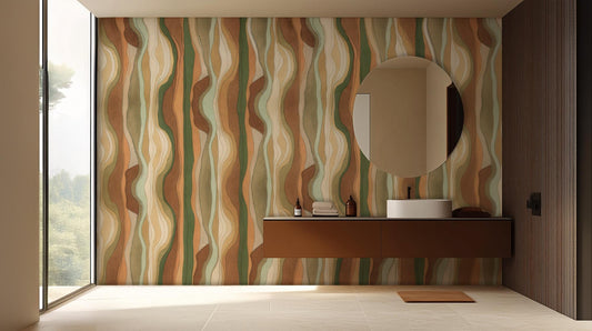 Modern Brown wallpaper for Bathroom