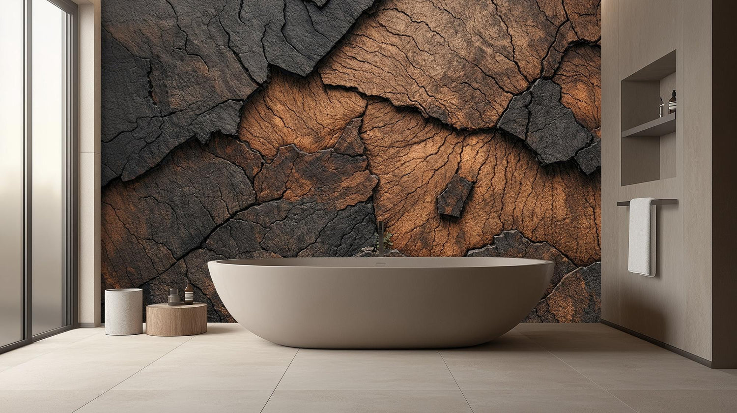 Rustic Brown wallpaper for Bathroom