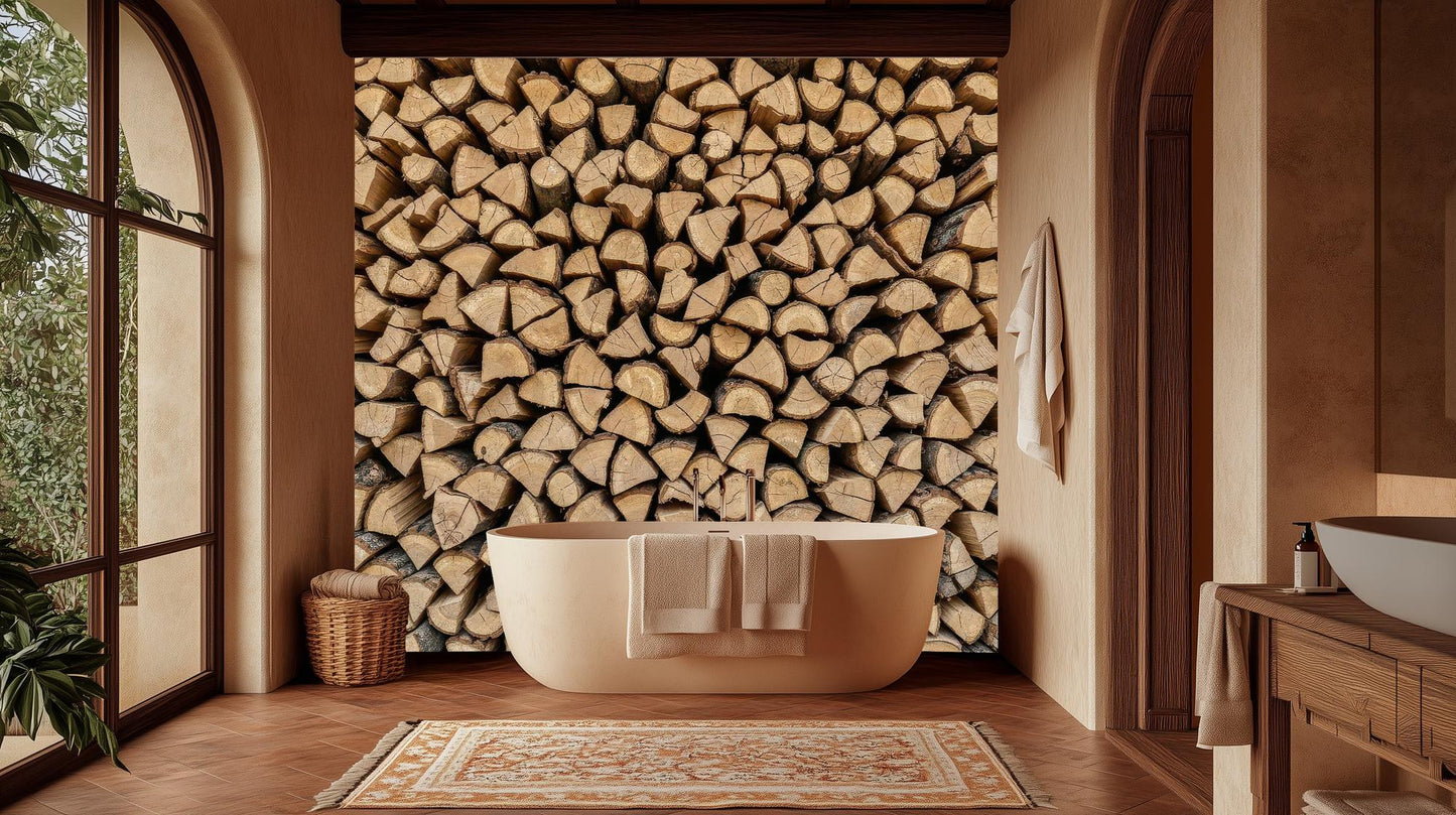 Rustic Brown wallpaper for Bathroom