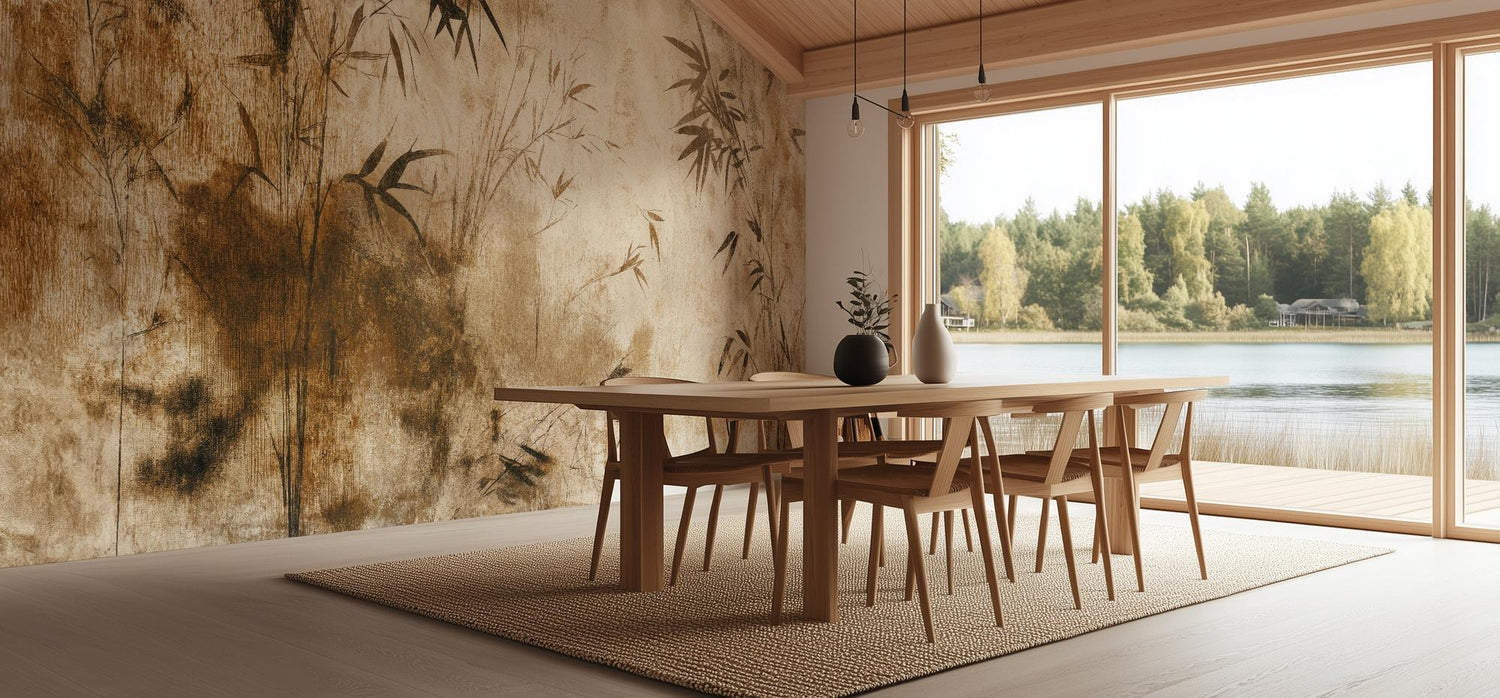 Rustic Brown wallpaper for Dining Room