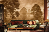 Traditional Brown wallpaper for Living Room