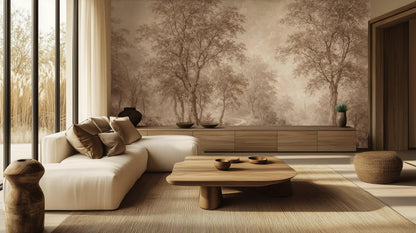 Traditional Brown wallpaper for Living Room