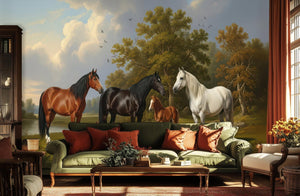 Traditional Brown wallpaper for Living Room