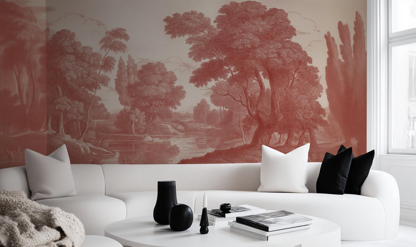 Traditional Brown wallpaper for Living Room
