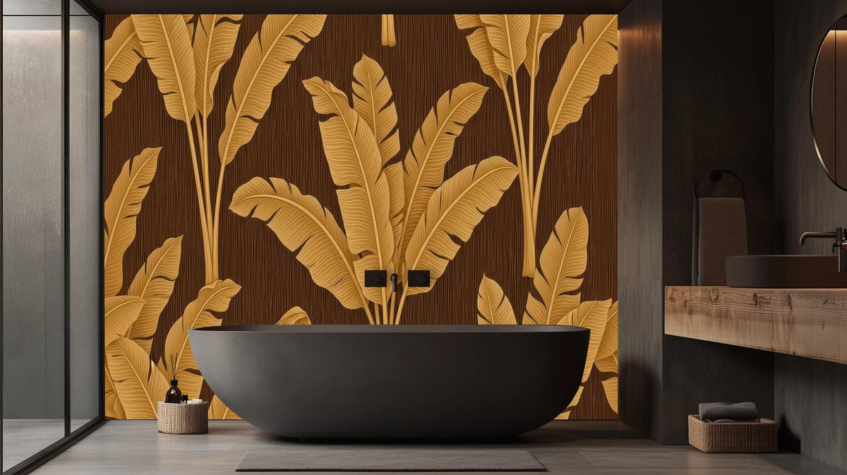 Tropical Brown wallpaper for Bathroom