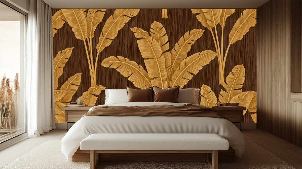 Tropical Brown wallpaper for Bedroom