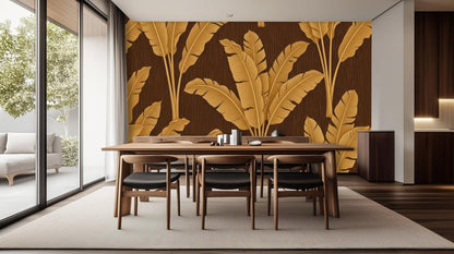 Tropical Brown wallpaper for Dining Room