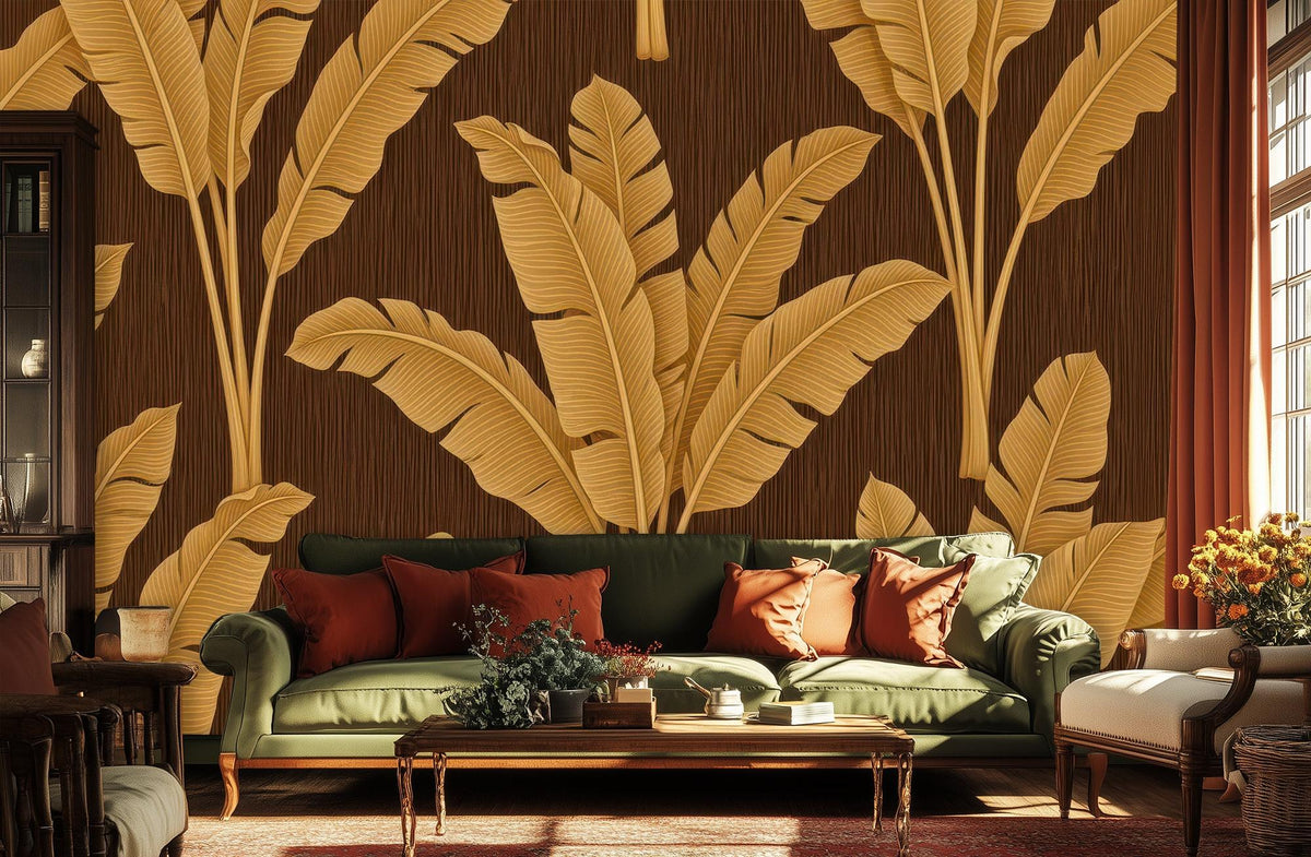 Tropical Brown wallpaper for Living Room