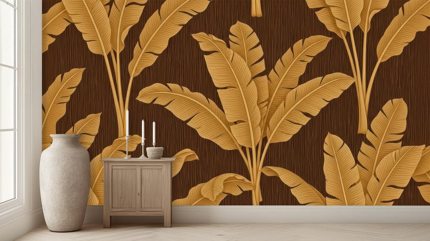 Tropical Brown wallpaper for Living Room