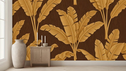 Tropical Brown wallpaper for Living Room