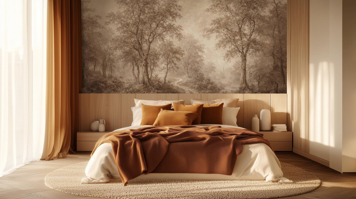 Vintage Brown wallpaper for Bedroom